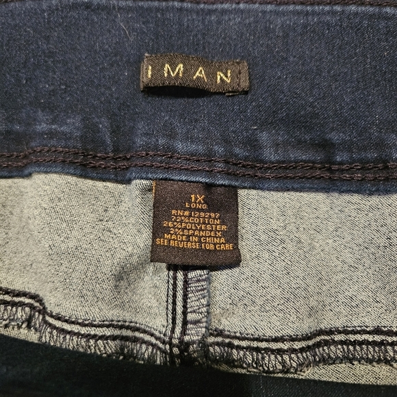 Iman Global Jeans, Womens, Size 1X, Dark Wash, Pull-On, Straight-Leg, Stretchy - Picture 4 of 5